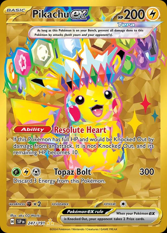 Pikachu ex - 247/191 - Full art Gold
