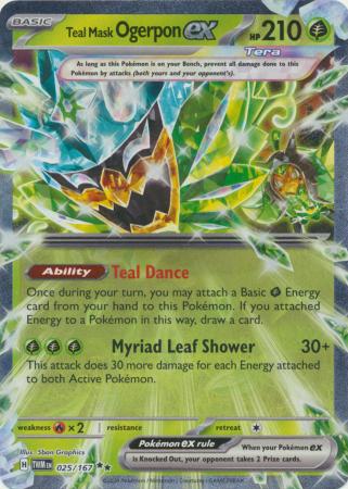 Teal Mask Ogerpon EX - 025/167 - Ultra Rare