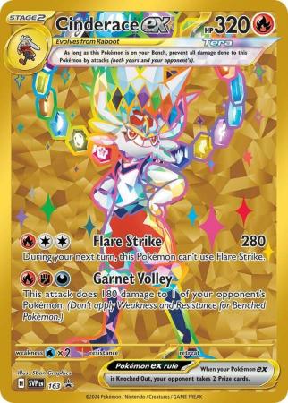 Cinderace ex - SVP163 - Gold Rare Promo