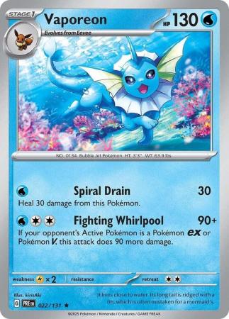 Vaporeon - 022/131 - Holo Rare
