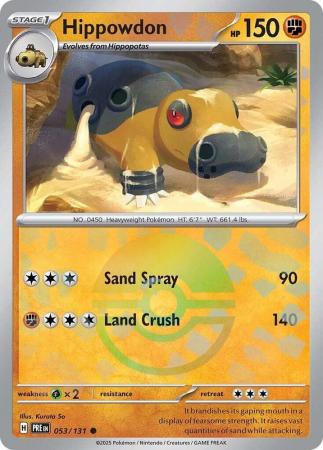 Hippowdon - 053/131 - Common Pokeball Reverse Holo
