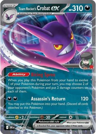 Team Rocket's Crobat ex - 122/182 - Double Rare