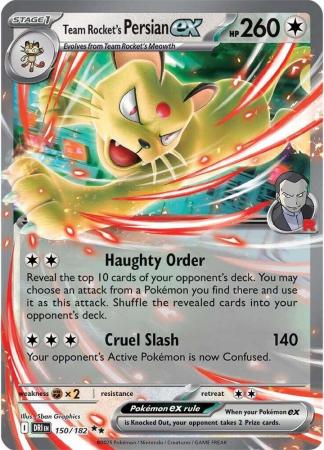 Team Rocket's Persian ex - 150/182 - Double Rare