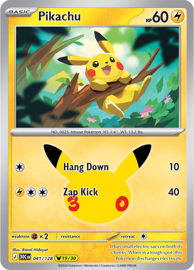 Pikachu - 041/128 - 19/30