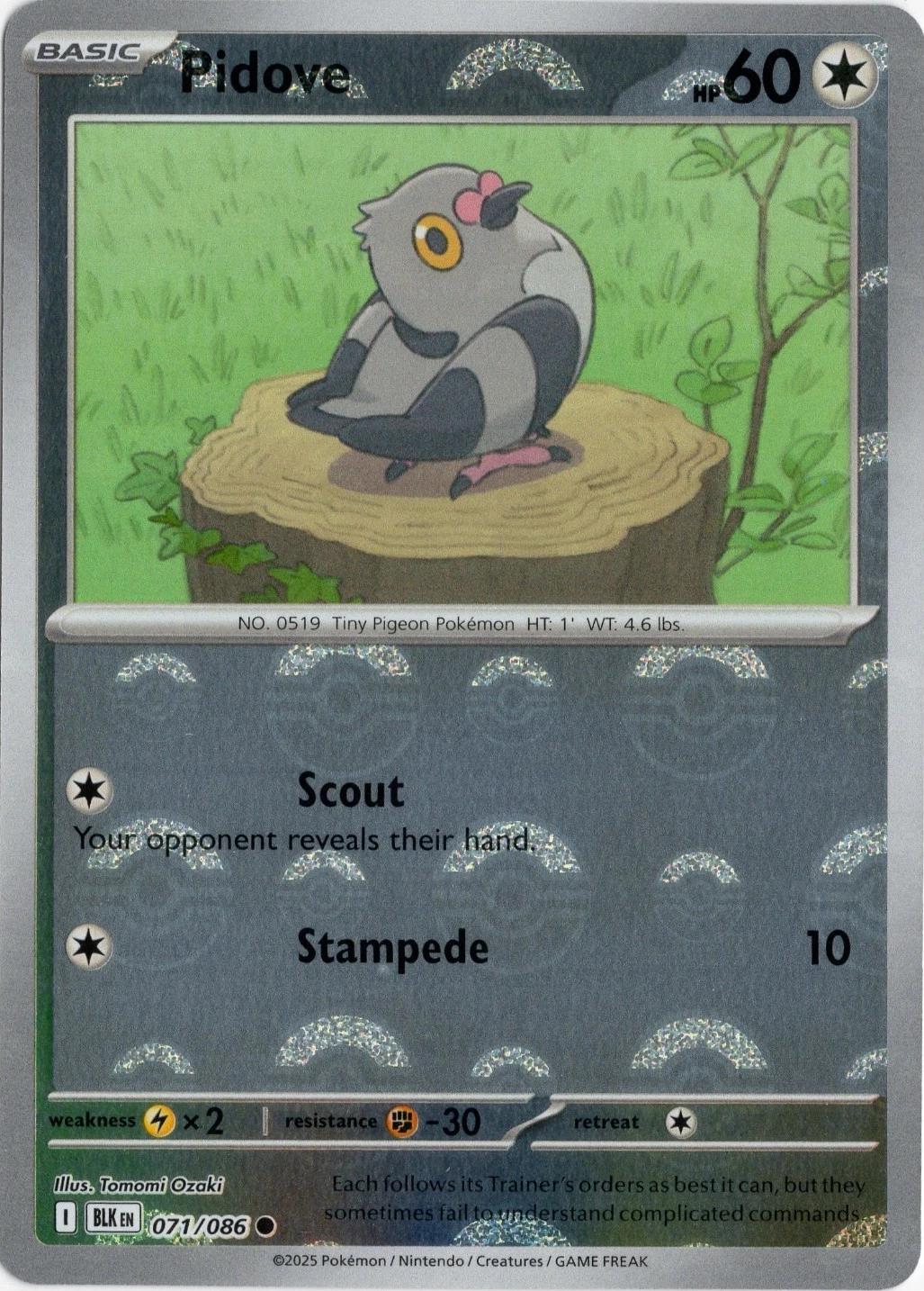 Pidove - 071/086 - pokeball rare