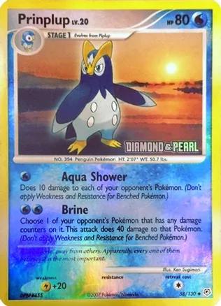 Prinplup - 58/130 - Uncommon reverse Burger king promo