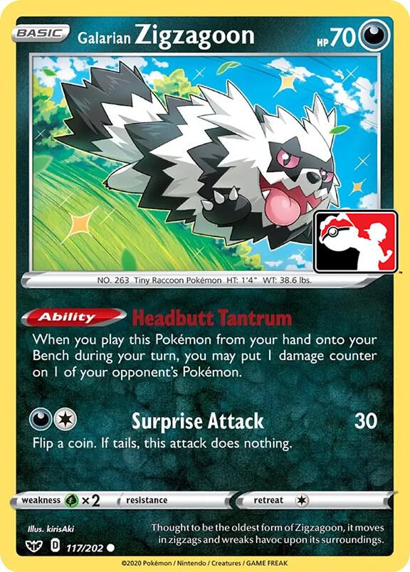 Galarian Zigzagoon - 117/202 - common prize pack