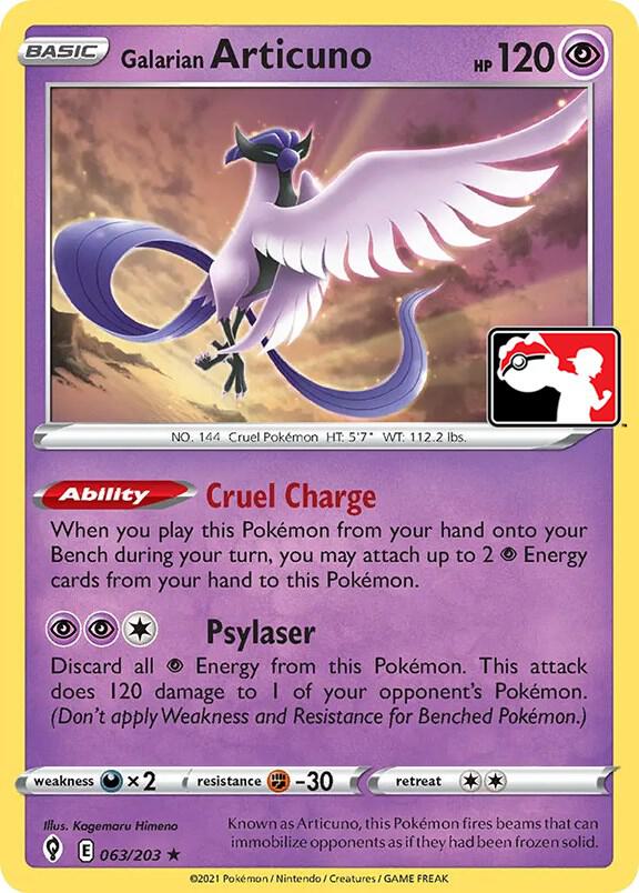 Galarian Articuno - 063/203 - rare prize pack