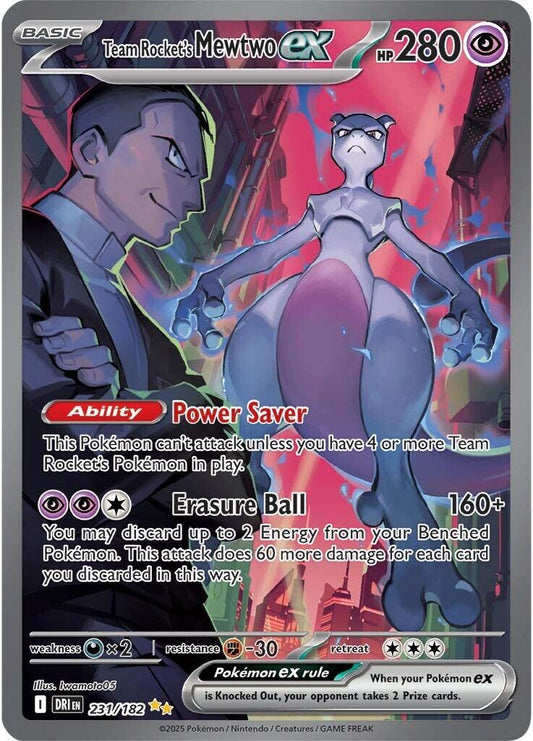 Team Rocket´s Mewtwo Ex - 231/182 - Special illustration Rare