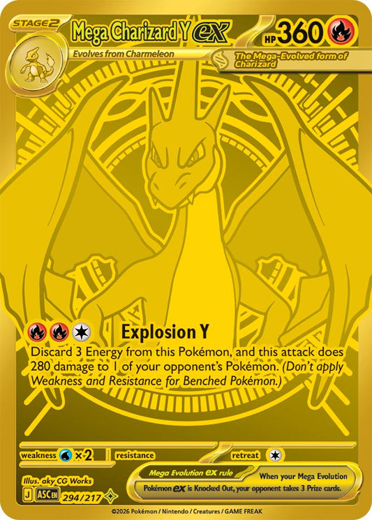 Mega Charizard Y ex- 294/217 - Secret Rare Gold