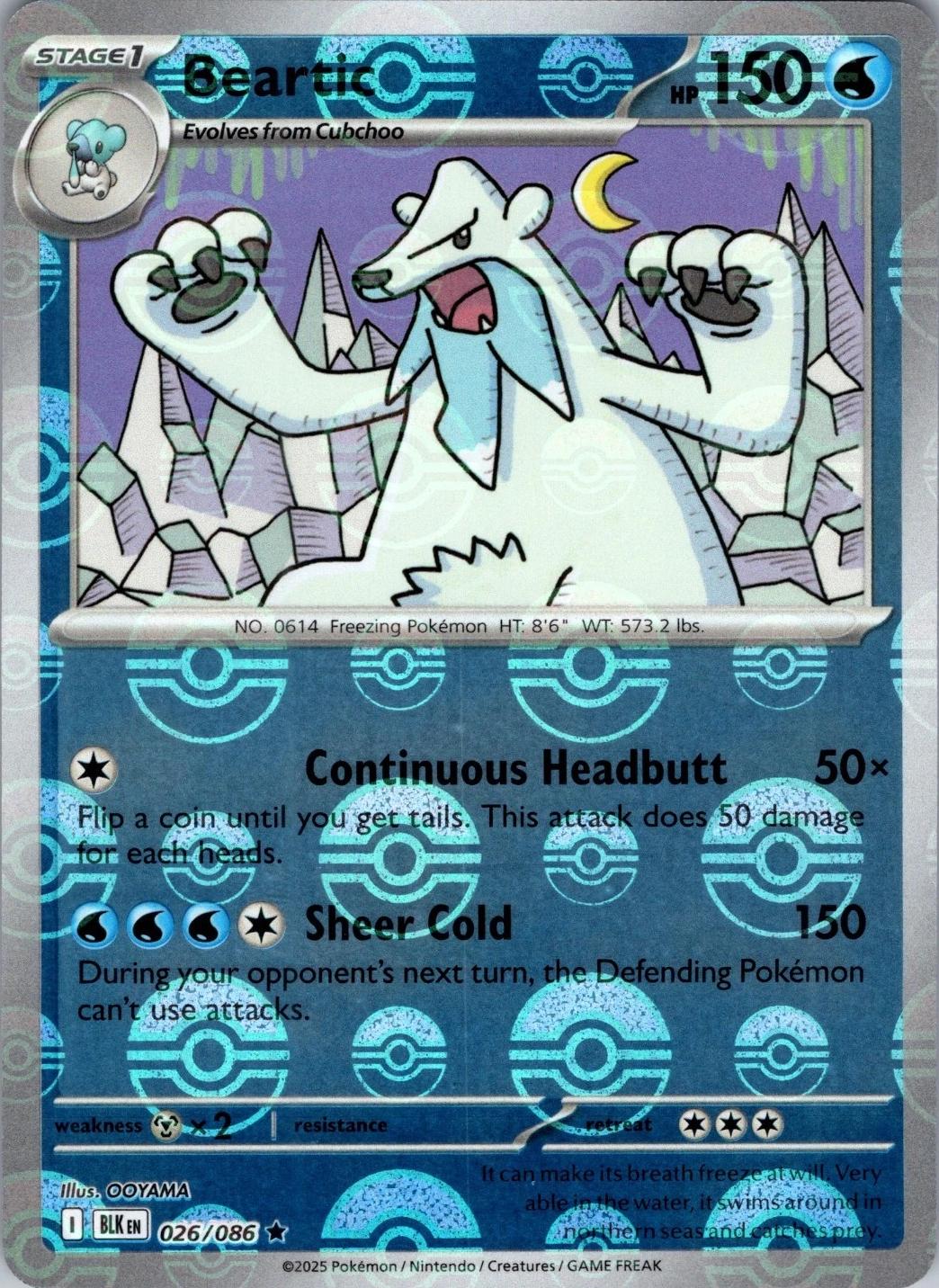 Beartic - 026/086 - pokeball reverse holo