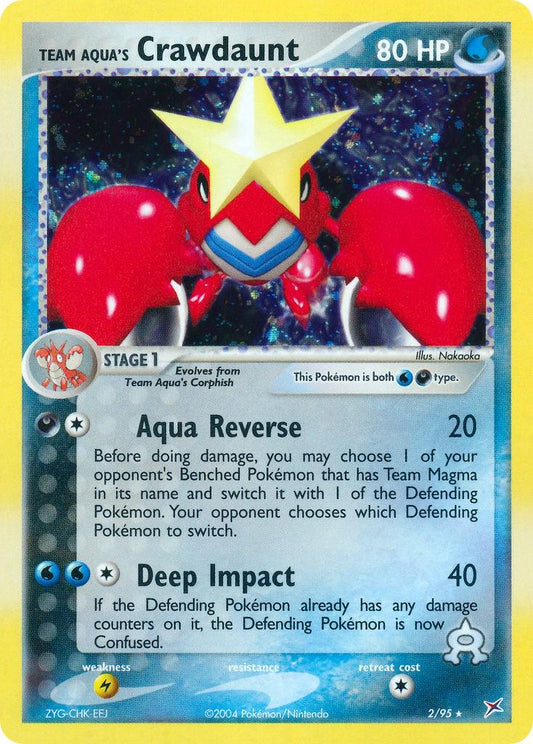 Team Aqua´s Crawdaunt - 2/95 - Rare reverse