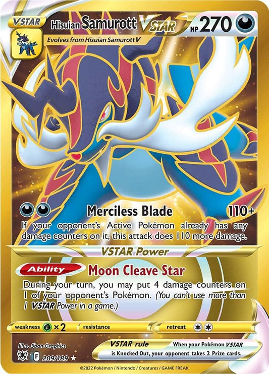 Hisuian Samurott VSTAR - 209/189 - ultra rare gold
