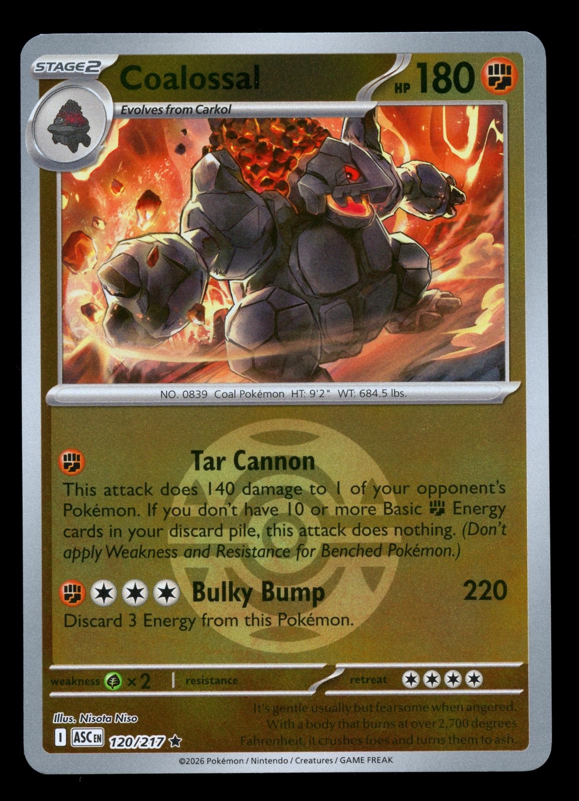 Coalossal - 120/217 - Rare reverse Dusk ball