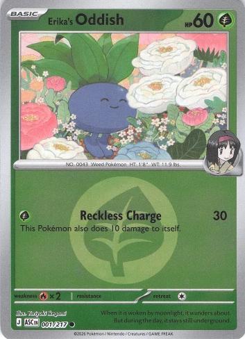 Erika´s Oddish - 001/217 - Common reverse Energy symbol