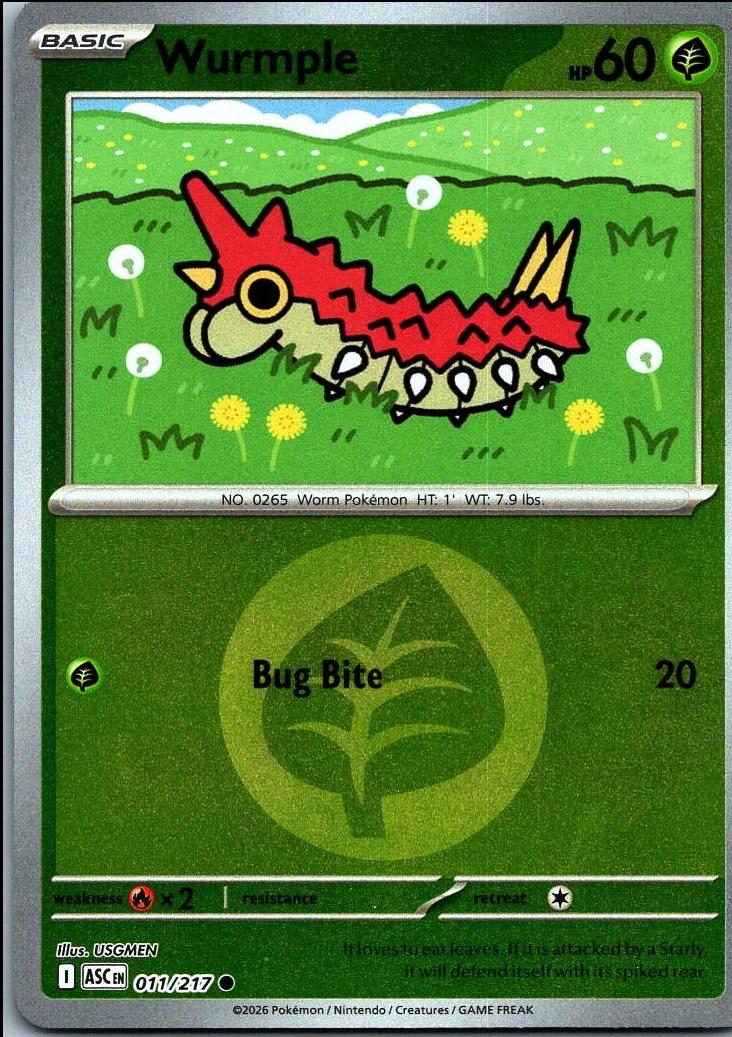 Wurmple - 011/217 - Common reverse Energy symbol