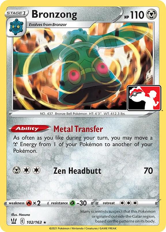 Bronzong - 102/163 - rare prize pack