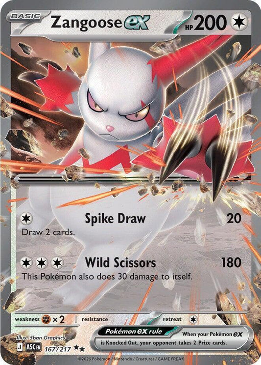 Zangoose ex - 167/217 - Ultra Rare