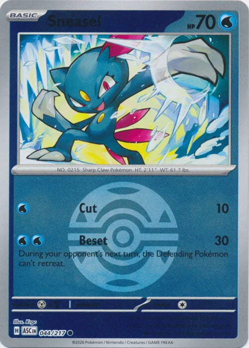 Sneasel . 044/217 - Common reverse Dusk Ball