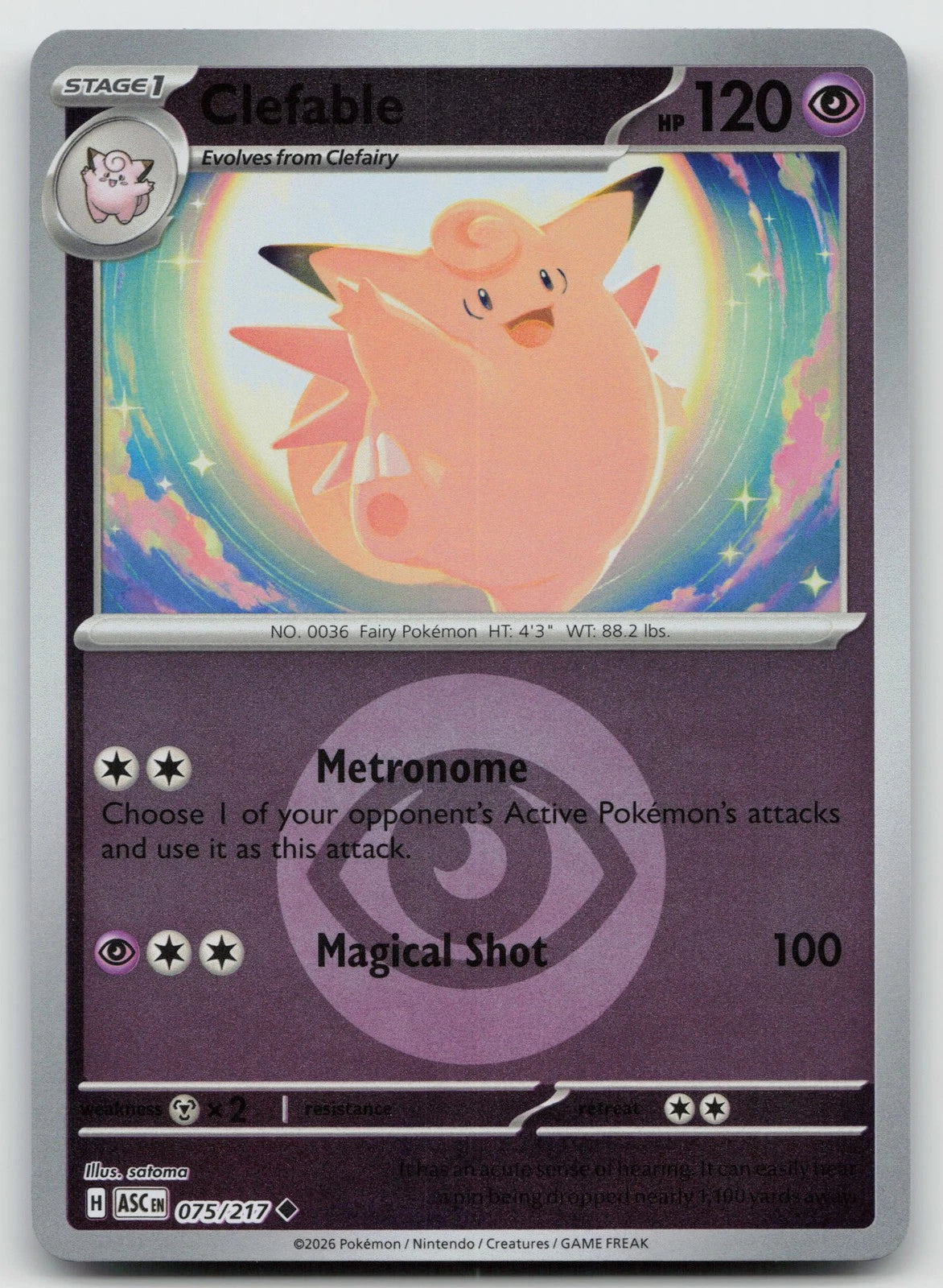 Clefable - 075/217 - Uncommon reverse