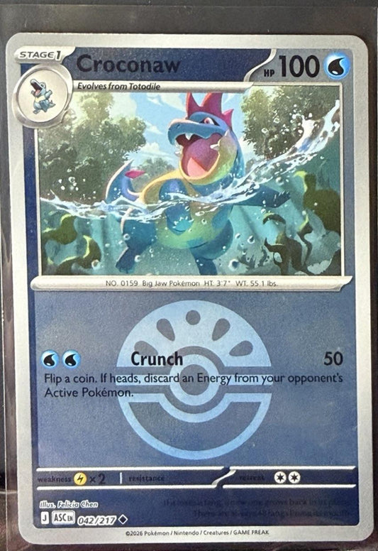 Croconaw - 042/217 - Uncommon reverse Friend Ball