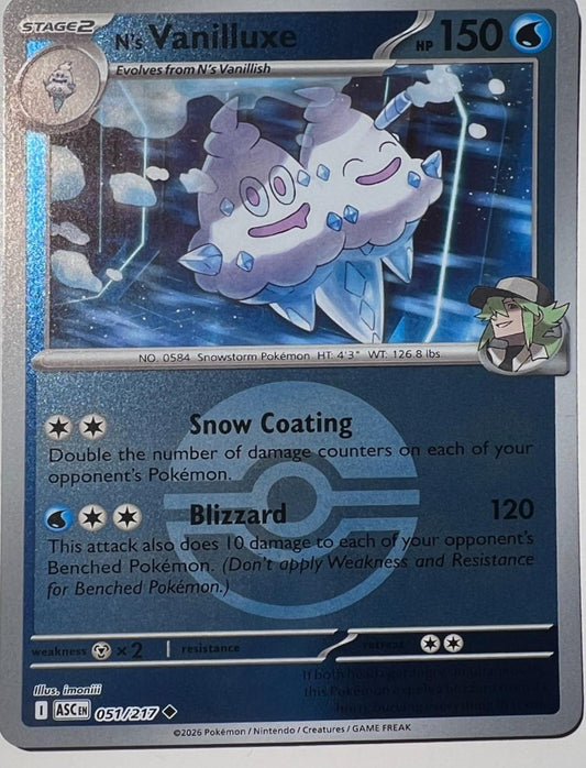 N´s Vanilluxe - 051/217 - Uncommon reverse Pokeball