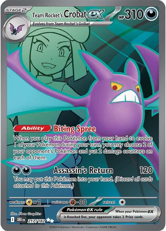 Team Rocket´s Crobat ex - 217/182 - Full art ultra rare