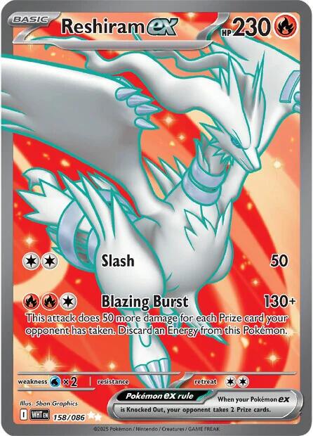 Reshiram ex - 158/086 - Full art ultra rare