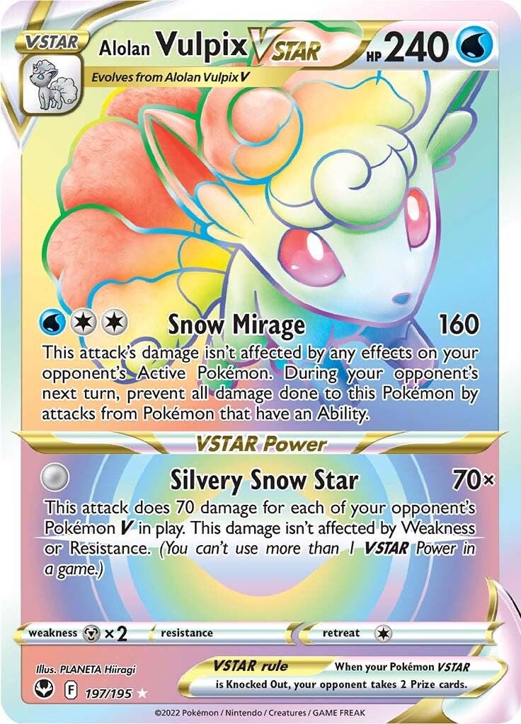 Alolan Vulpix Vstar - 197/195 - Rainbow Hyper Rare
