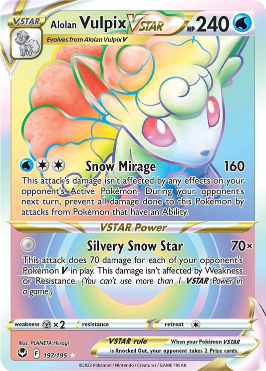 Alolan Vulpix Vstar - 17/195 - Rainbow Hyper Rare