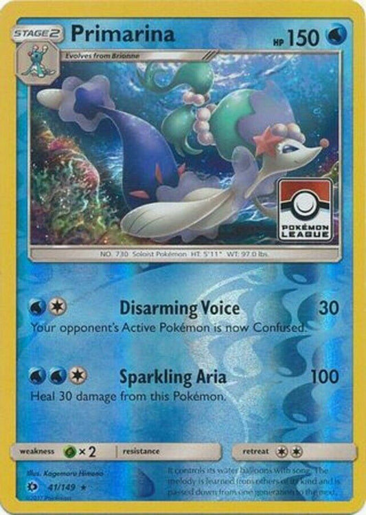 Primarina - 41/149 - Rare League Promo