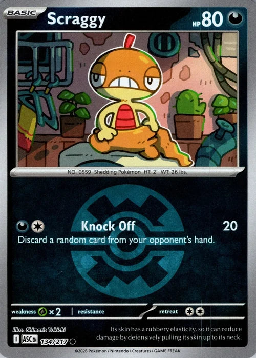 Scraggy - 134/217 - Common reverse Quick Ball