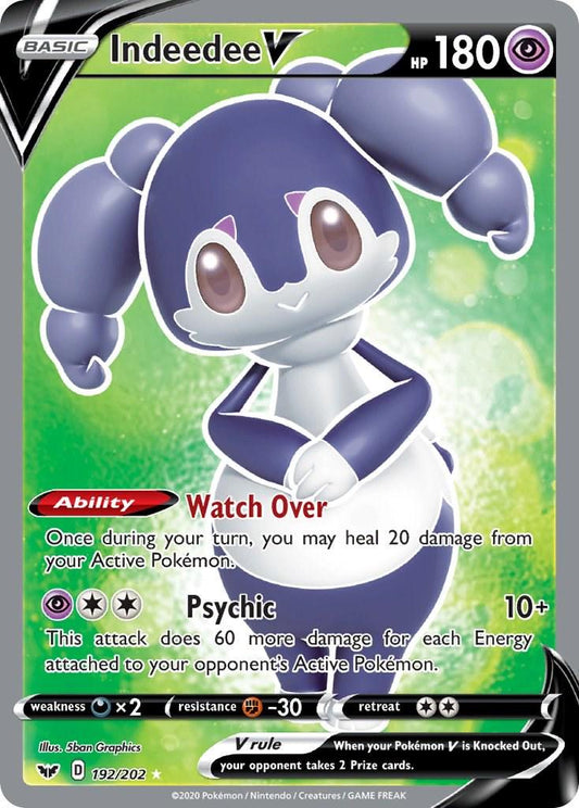 Indeedee V - 192/202 - Full art ultra rare