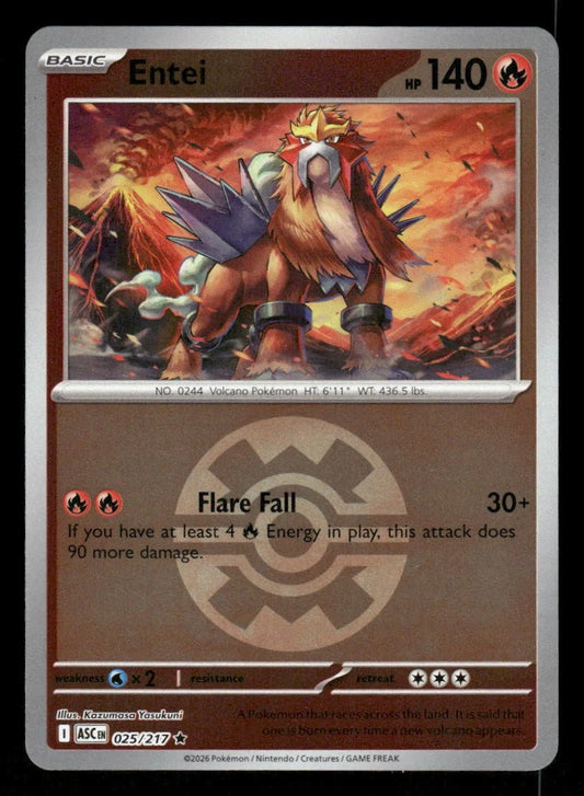 Entei - 025/217 - Rare reverse Quick Ball
