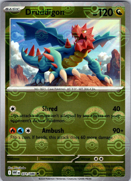 Druddigon - 071/086 - Uncommon reverse pokeball