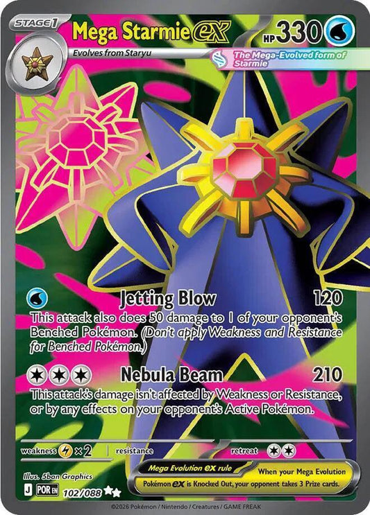 Mega Starmie ex - 102/088 - Full art ultra rare