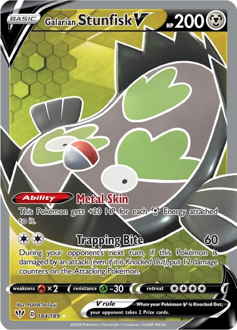 Galarian Stunfisk V - 184/189 - Full art ultra rare