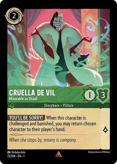 Cruella De Vil - Miserable as Usual - 72/204 - Rare