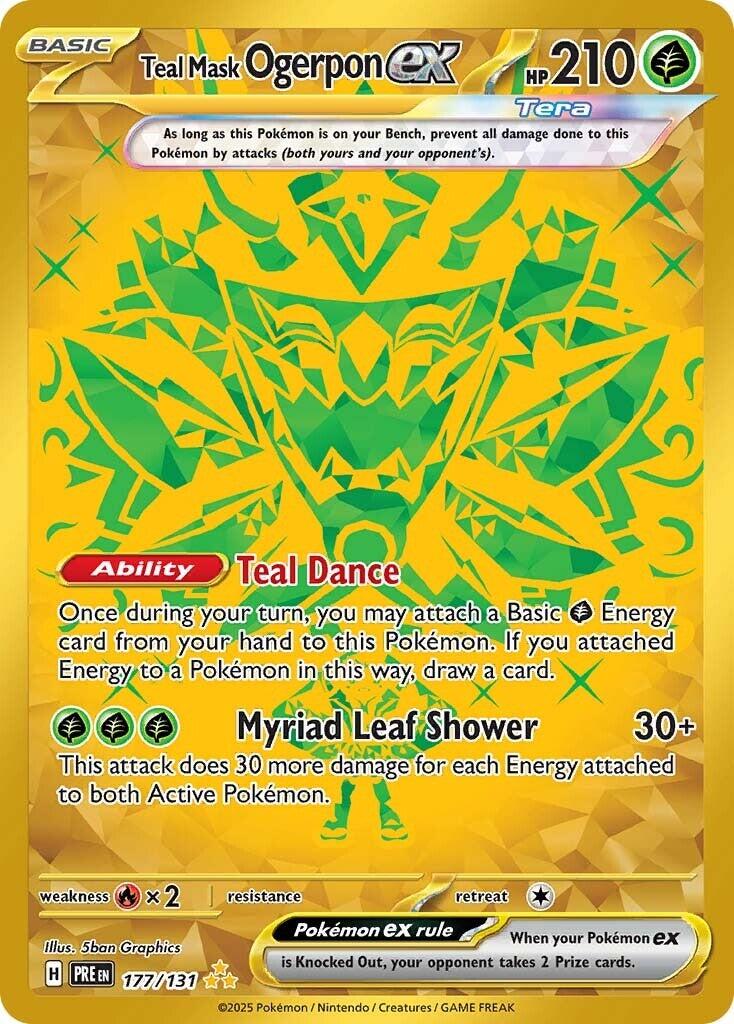 Teal Mask Ogerpon ex - 177/131 - Secret Rare Gold