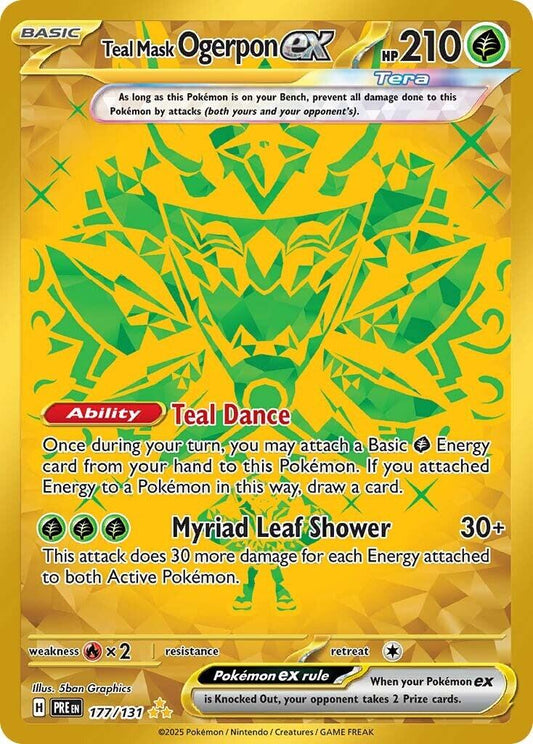 Teal Mask Ogerpon ex - 177/131 - Secret Rare Gold