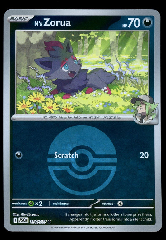 N´s Zorua - 136/217 - Common reverse Pokeball