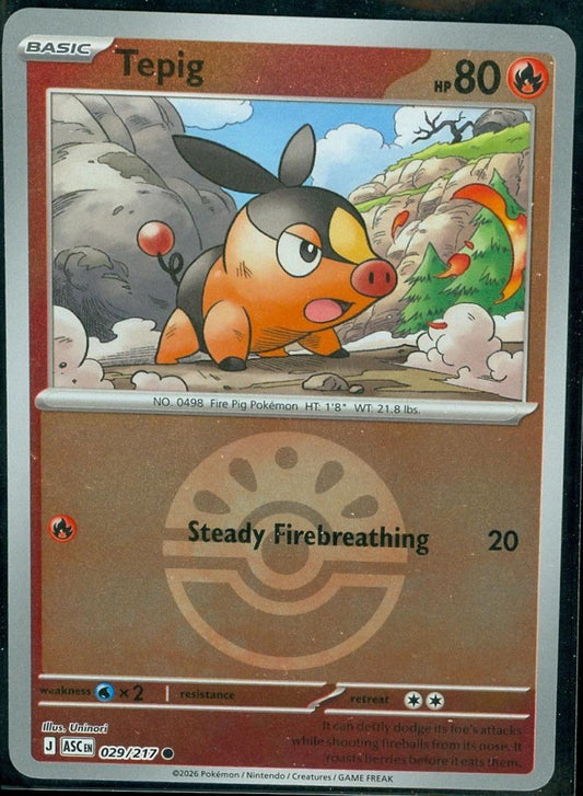 Tepig - 029/217 - Common reverse Friend Ball