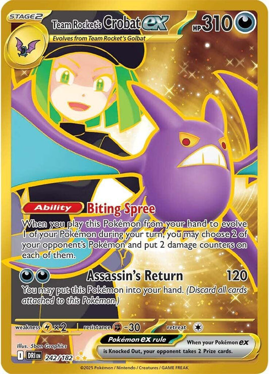 Team Rocket´s Crobat ex - 242/182 - Gold rare