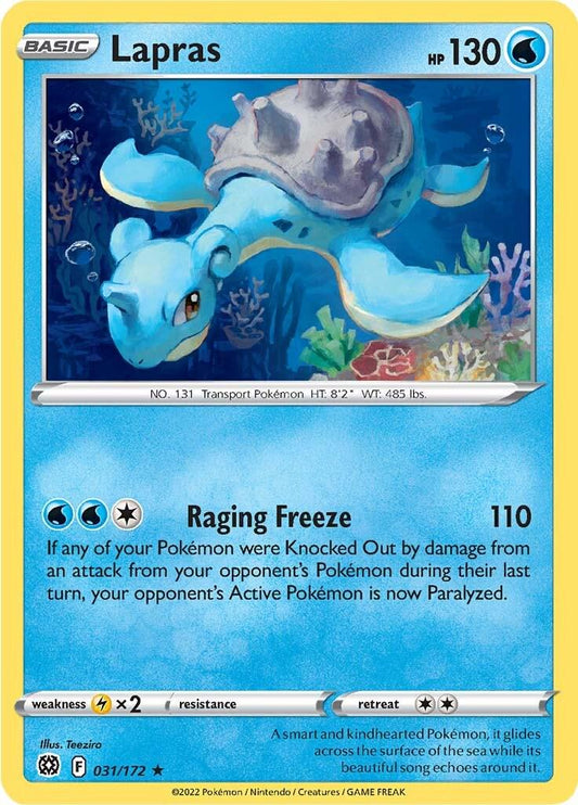 Lapras - 031/172 - Rare - Vualá sellado