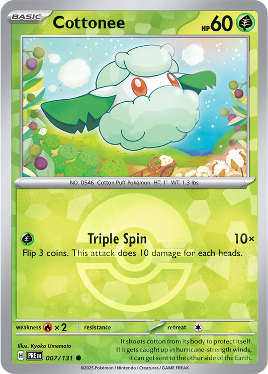 Cottonee - 007/131 - Common Pokeball Reverse Holo