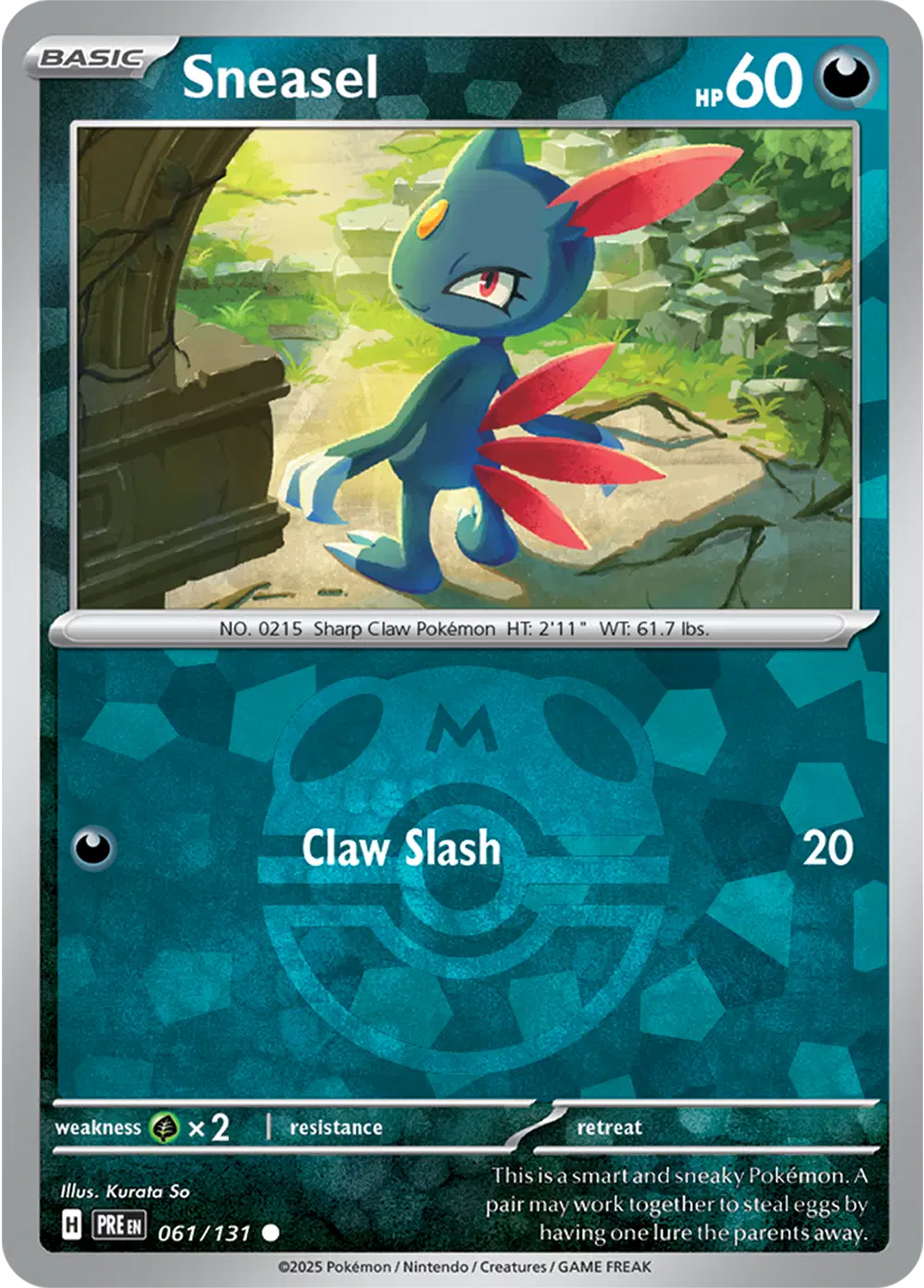 Sneasel - 061/131 - Common Master Ball Reverse Holo